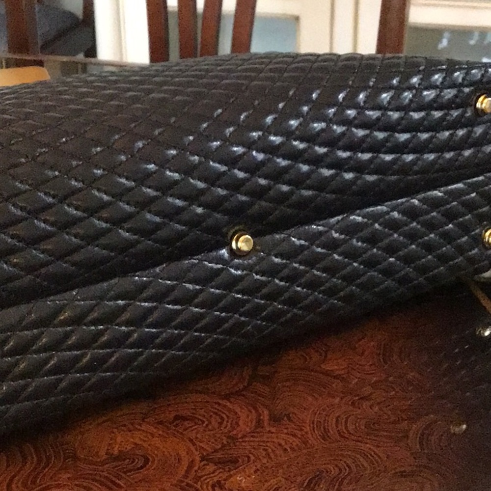 Vintage 1980s Bally Quilted Black Leather Handbag EUC - Picture 8 of 9